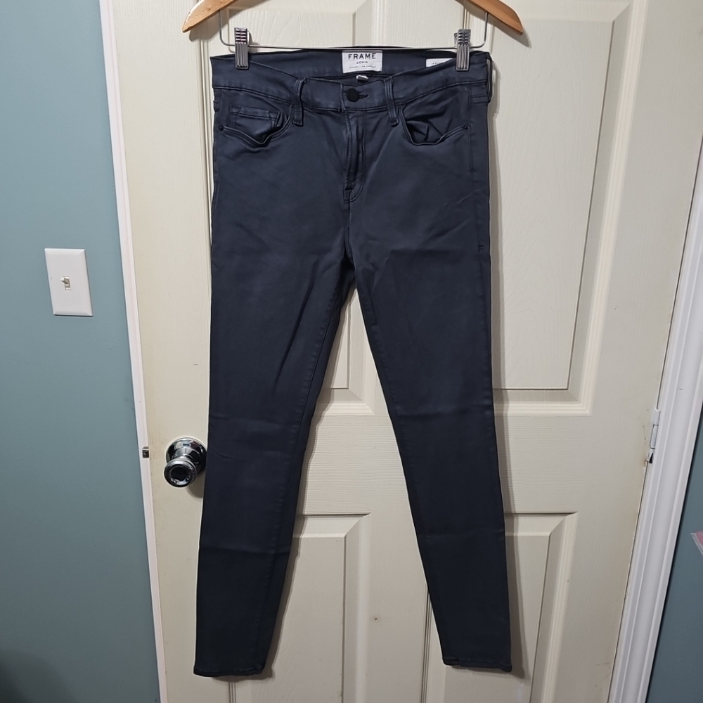 FRAME Denim Le Skinny de Jeanne‎ Jeans in Gray Squid ink Women's 31 EUC